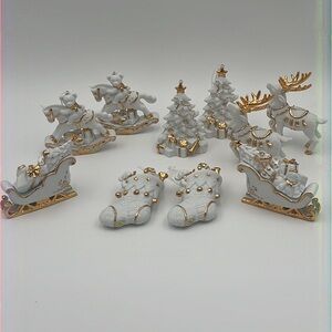 🎄Vintage 2001 TRADITONS Hand Painted Porcelain Ornaments Christmas New